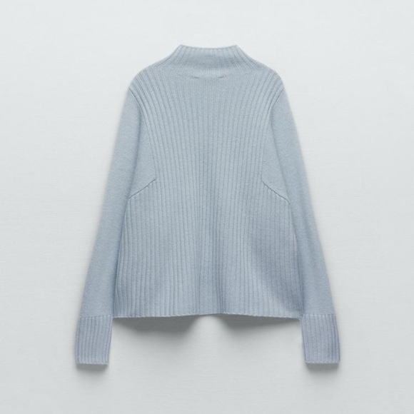 ZARA Zara Mock Neck Cashmere Sweater - Picture 3 of 8